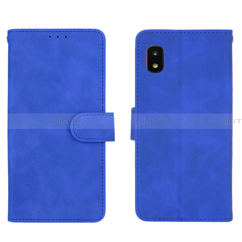 Custodia Portafoglio In Pelle Cover con Supporto L01Z per Samsung Galaxy A21 SC-42A Blu