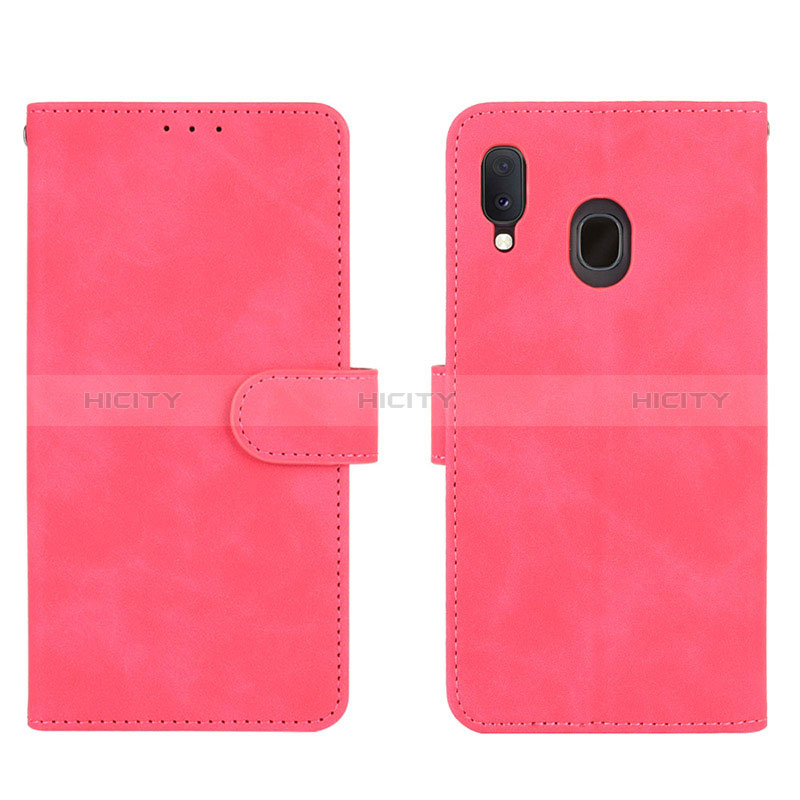 Custodia Portafoglio In Pelle Cover con Supporto L01Z per Samsung Galaxy A30 Rosa Caldo
