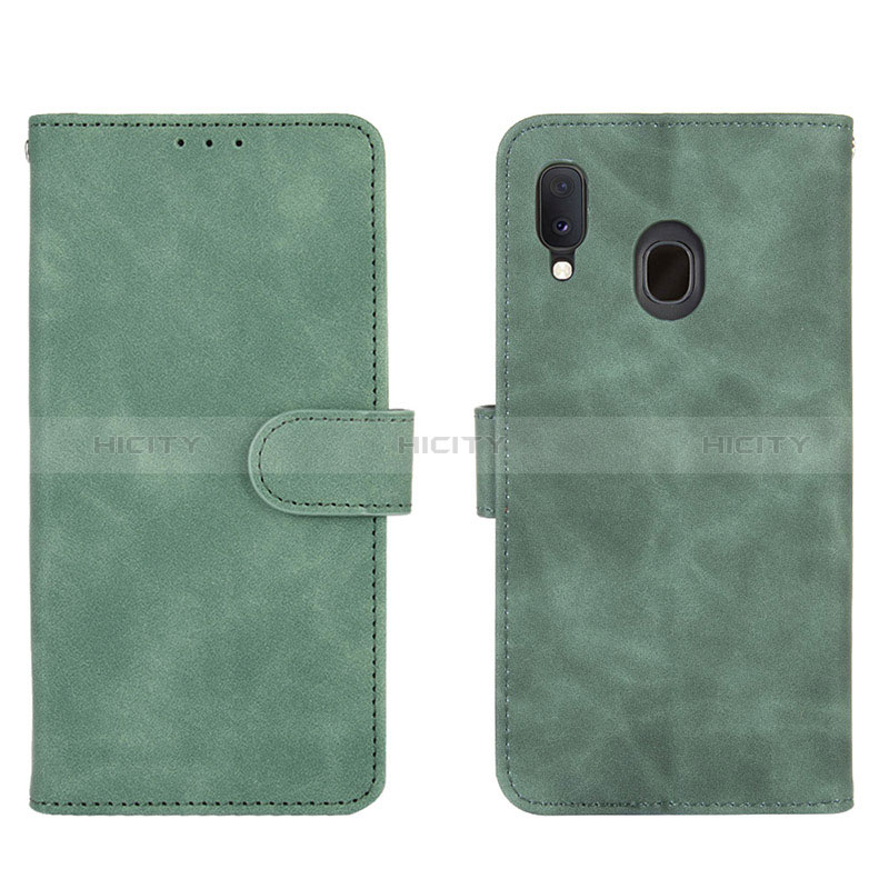 Custodia Portafoglio In Pelle Cover con Supporto L01Z per Samsung Galaxy A30 Verde