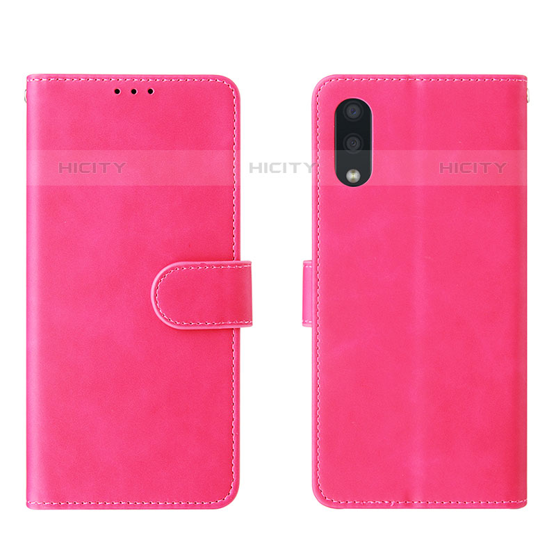 Custodia Portafoglio In Pelle Cover con Supporto L01Z per Samsung Galaxy M02 Rosa Caldo