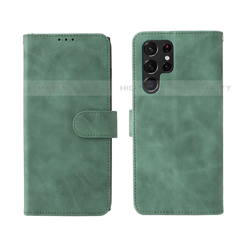 Custodia Portafoglio In Pelle Cover con Supporto L01Z per Samsung Galaxy S21 Ultra 5G Verde
