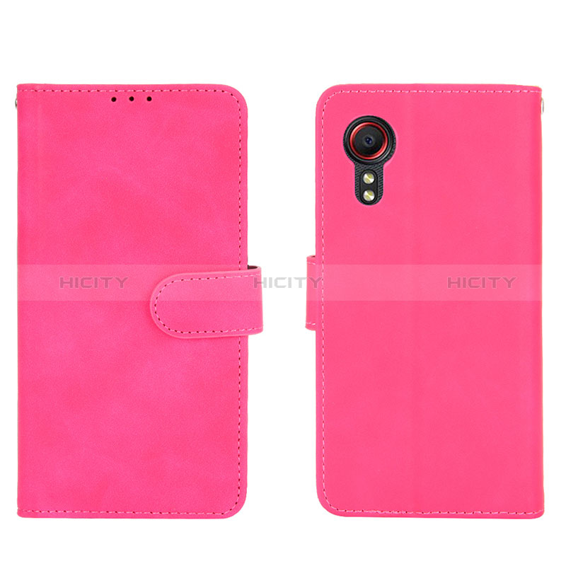 Custodia Portafoglio In Pelle Cover con Supporto L01Z per Samsung Galaxy XCover 5 SM-G525F Rosa Caldo