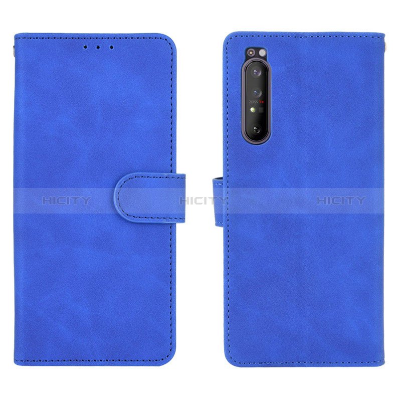 Custodia Portafoglio In Pelle Cover con Supporto L01Z per Sony Xperia 1 II Blu