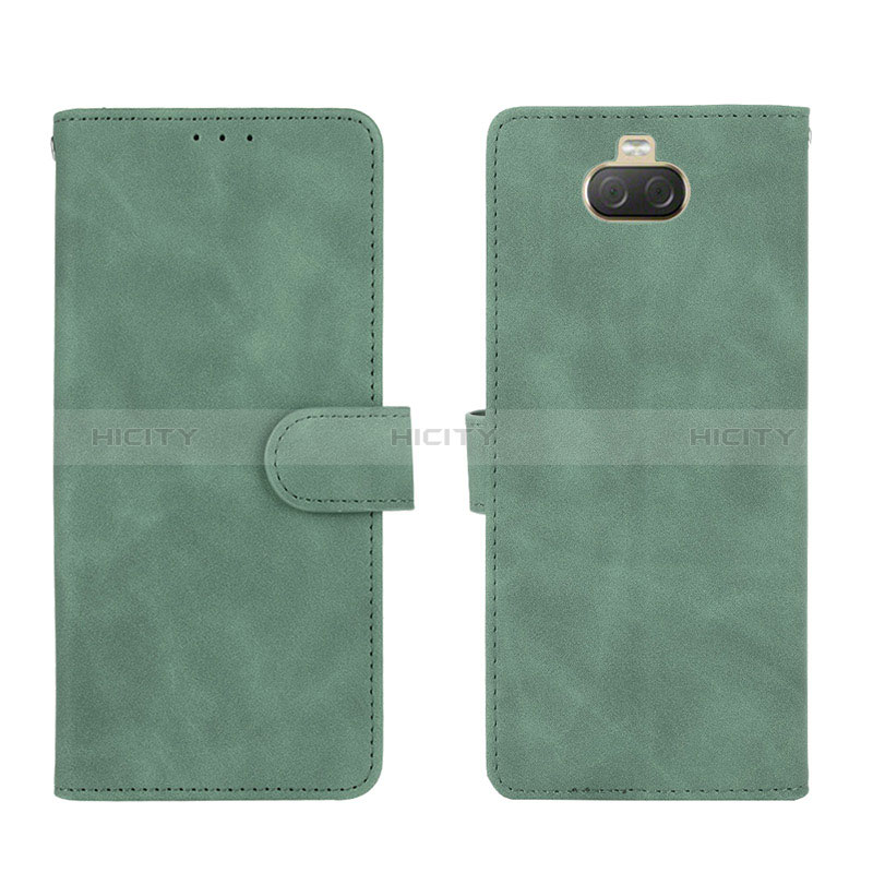 Custodia Portafoglio In Pelle Cover con Supporto L01Z per Sony Xperia 10 Plus Verde