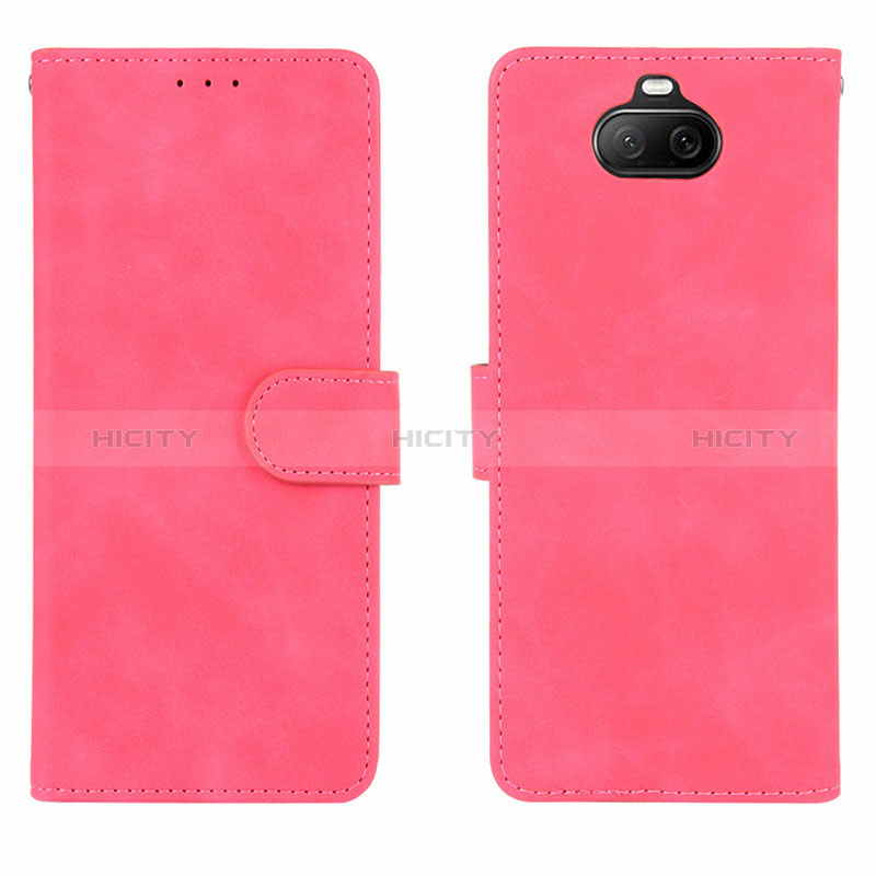 Custodia Portafoglio In Pelle Cover con Supporto L01Z per Sony Xperia 8 Lite Rosa Caldo