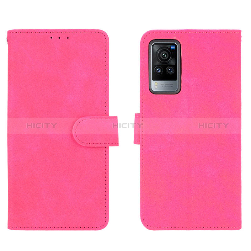 Custodia Portafoglio In Pelle Cover con Supporto L01Z per Vivo X60 Pro 5G Rosa Caldo