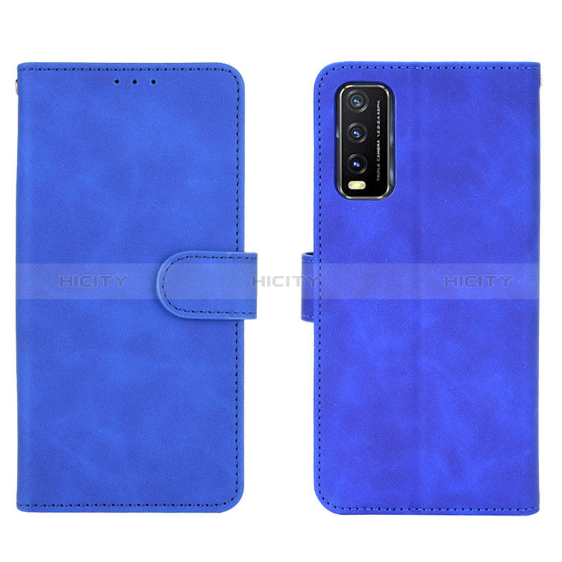 Custodia Portafoglio In Pelle Cover con Supporto L01Z per Vivo Y30 Blu