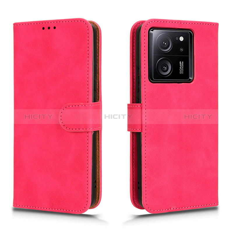 Custodia Portafoglio In Pelle Cover con Supporto L01Z per Xiaomi Mi 13T Pro 5G Rosa Caldo