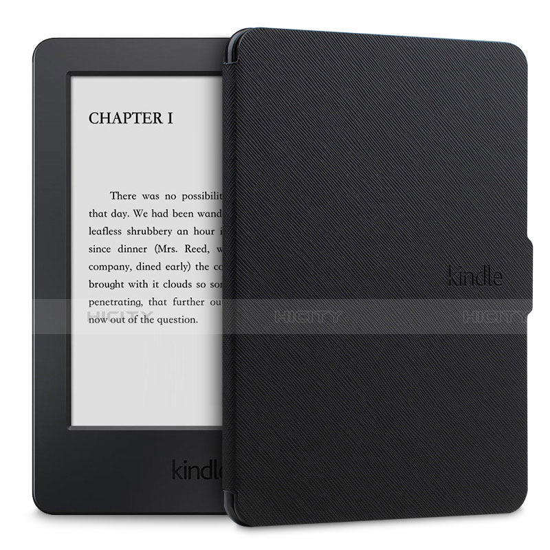 Custodia Portafoglio In Pelle Cover con Supporto L02 per Amazon Kindle Paperwhite 6 inch Nero