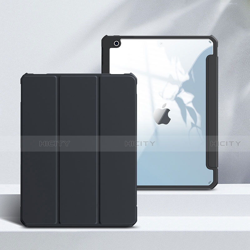 Custodia Portafoglio In Pelle Cover con Supporto L02 per Apple iPad 10.2 (2020) Nero