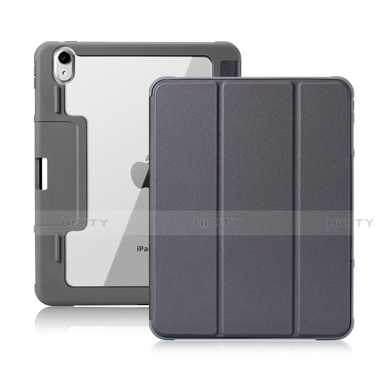 Custodia Portafoglio In Pelle Cover con Supporto L02 per Apple iPad Air 10.9 (2020) Grigio