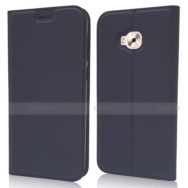 Custodia Portafoglio In Pelle Cover con Supporto L02 per Asus Zenfone 4 Selfie Pro Blu