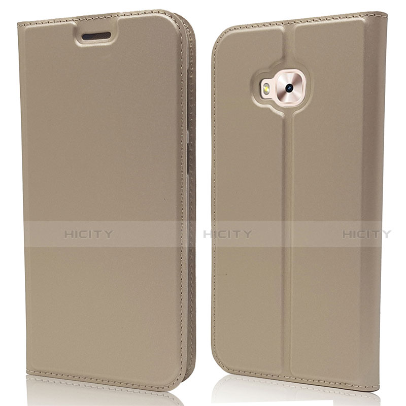 Custodia Portafoglio In Pelle Cover con Supporto L02 per Asus Zenfone 4 Selfie Pro Oro