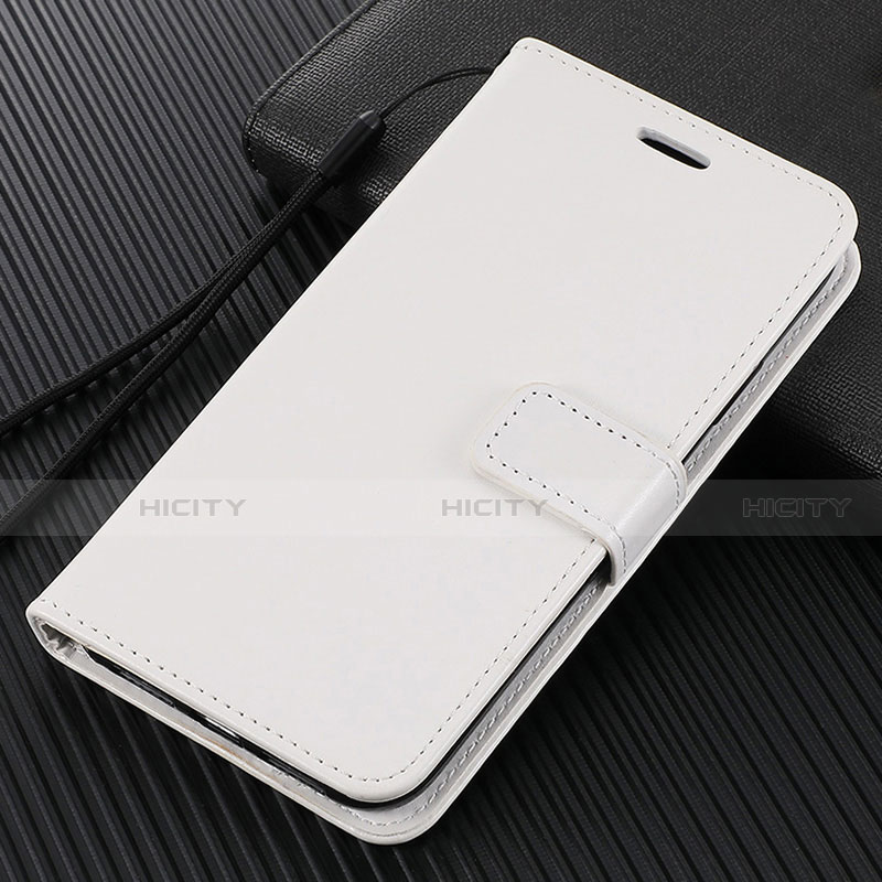 Custodia Portafoglio In Pelle Cover con Supporto L02 per Huawei Enjoy 10e Bianco