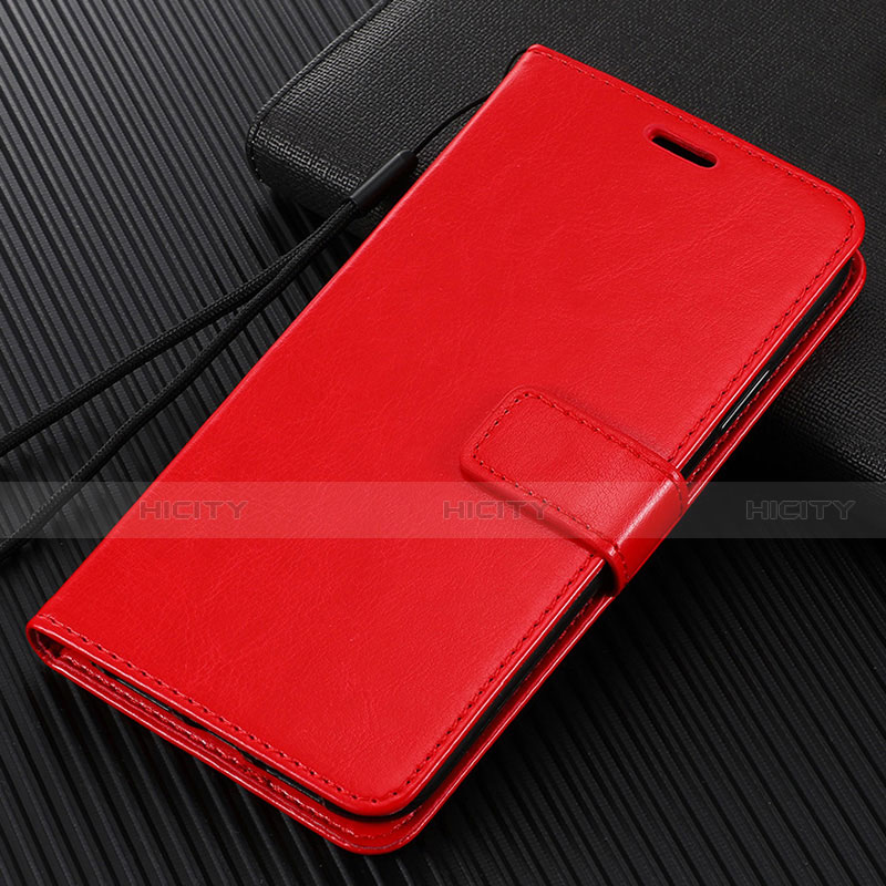 Custodia Portafoglio In Pelle Cover con Supporto L02 per Huawei Enjoy 10e Rosso