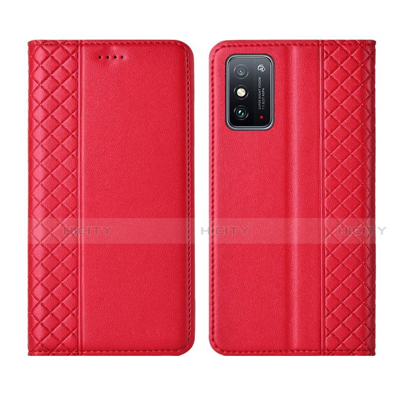 Custodia Portafoglio In Pelle Cover con Supporto L02 per Huawei Honor X10 Max 5G Rosso
