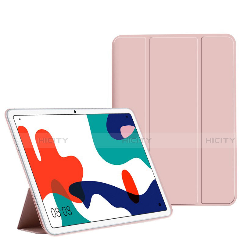 Custodia Portafoglio In Pelle Cover con Supporto L02 per Huawei MatePad 5G 10.4 Rosa