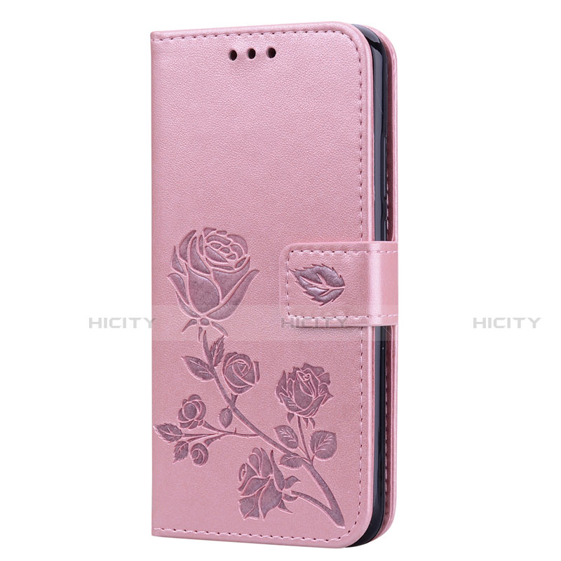 Custodia Portafoglio In Pelle Cover con Supporto L02 per Huawei P20 Lite Oro Rosa