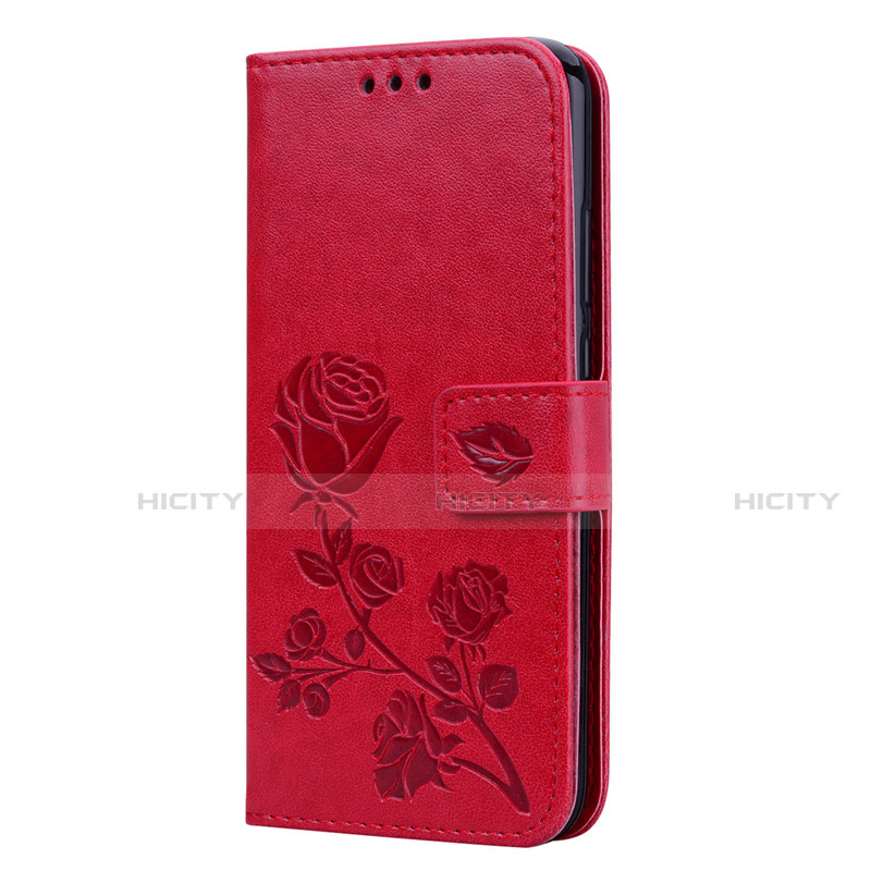 Custodia Portafoglio In Pelle Cover con Supporto L02 per Huawei P20 Lite Rosso