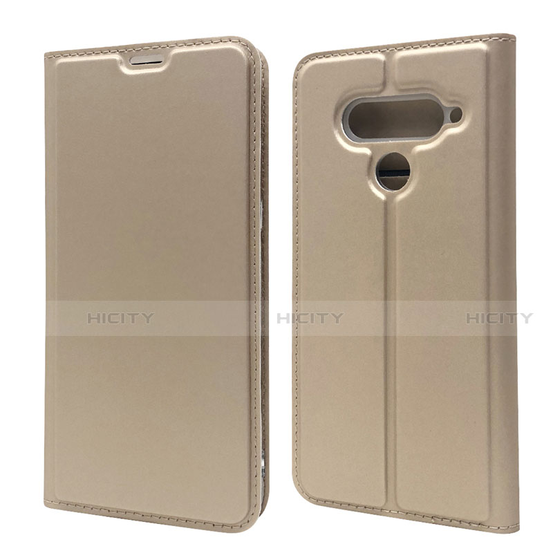 Custodia Portafoglio In Pelle Cover con Supporto L02 per LG V50 ThinQ 5G Oro