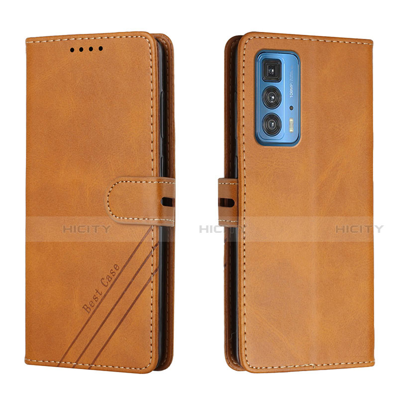 Custodia Portafoglio In Pelle Cover con Supporto L02 per Motorola Moto Edge 20 Pro 5G Arancione