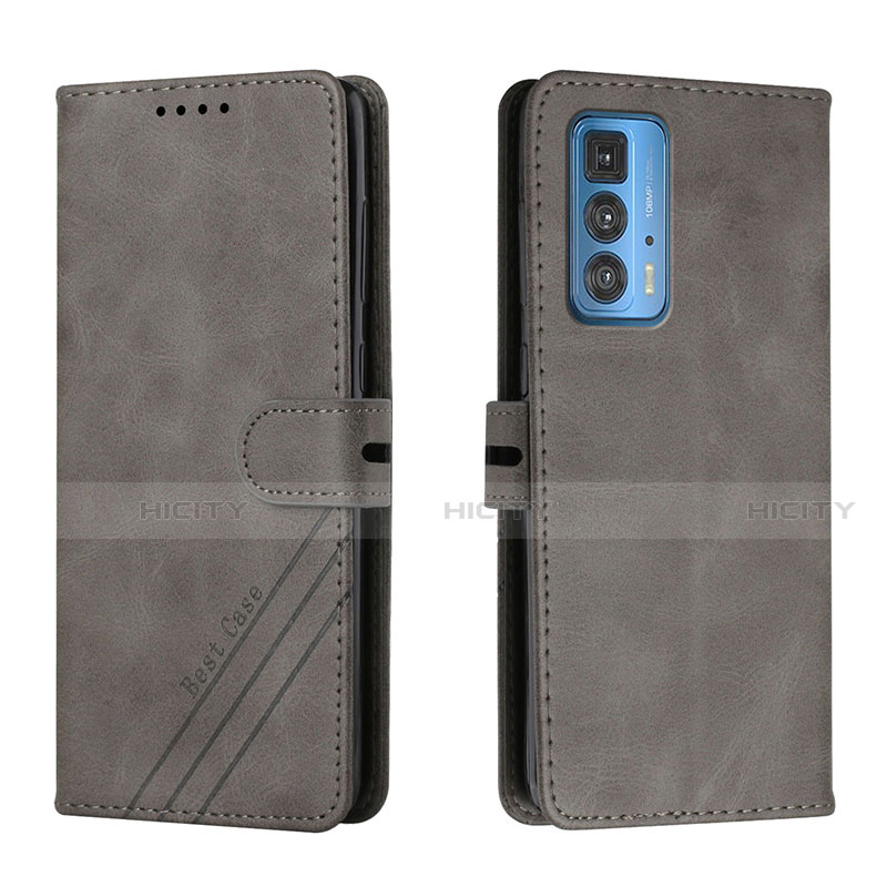 Custodia Portafoglio In Pelle Cover con Supporto L02 per Motorola Moto Edge S Pro 5G Grigio Scuro