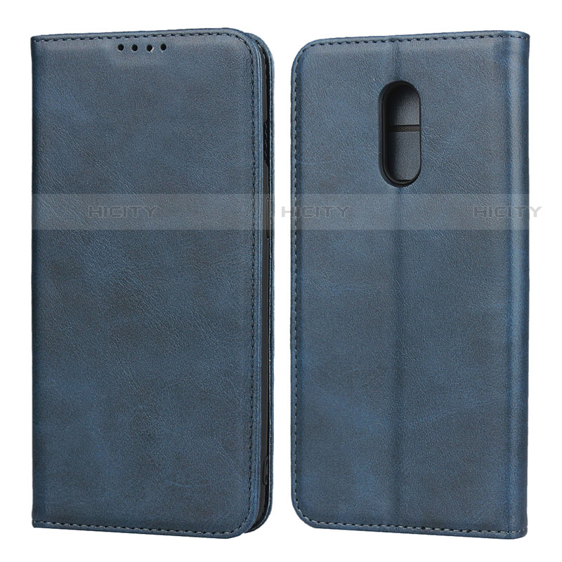 Custodia Portafoglio In Pelle Cover con Supporto L02 per OnePlus 7 Blu