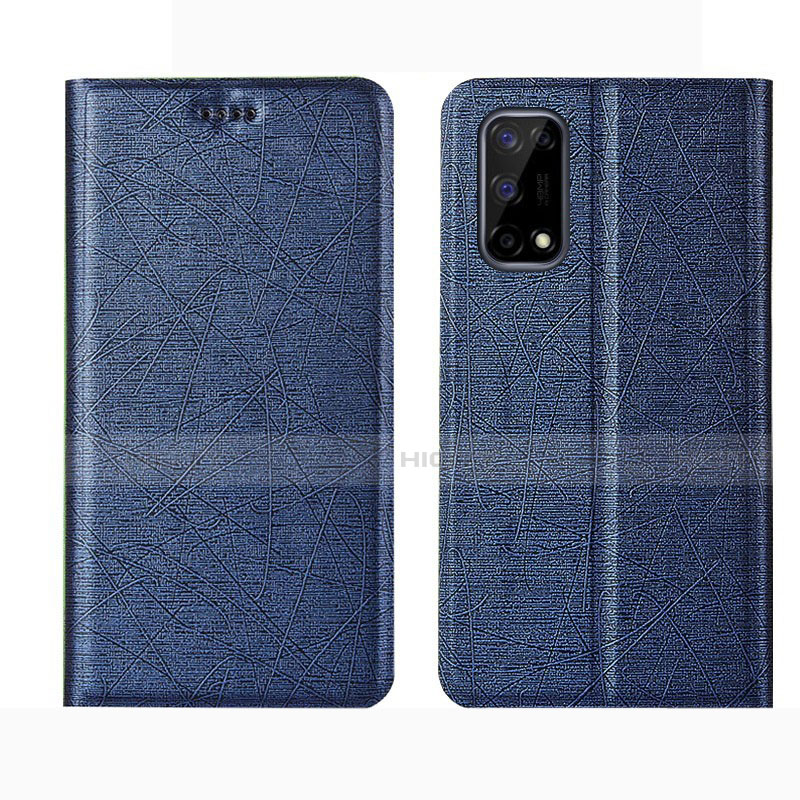 Custodia Portafoglio In Pelle Cover con Supporto L02 per Realme V5 5G Blu