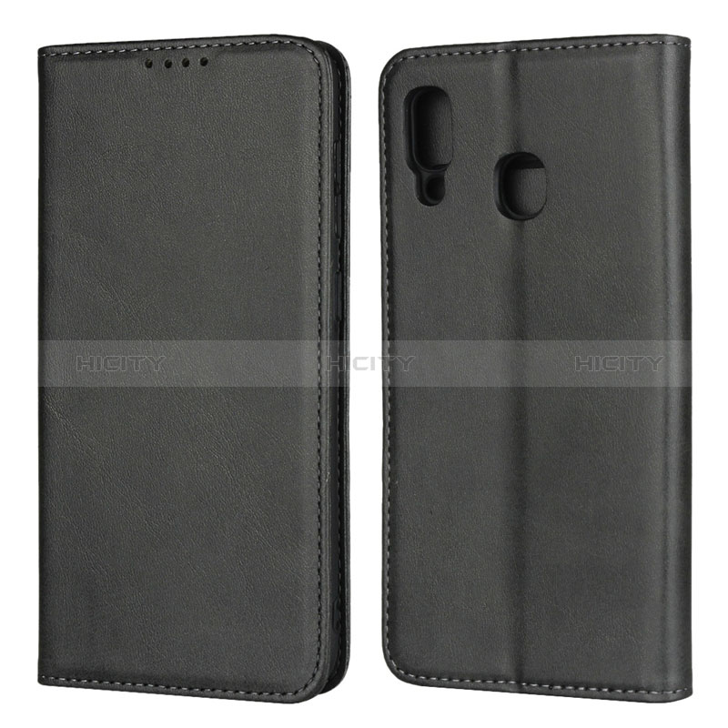 Custodia Portafoglio In Pelle Cover con Supporto L02 per Samsung Galaxy A20 Nero