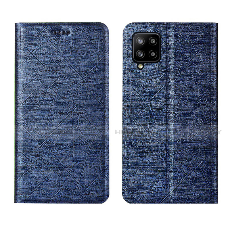 Custodia Portafoglio In Pelle Cover con Supporto L02 per Samsung Galaxy A42 5G Blu