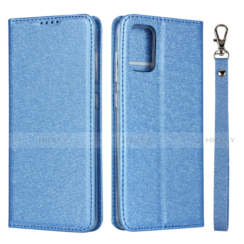 Custodia Portafoglio In Pelle Cover con Supporto L02 per Samsung Galaxy A51 4G Cielo Blu