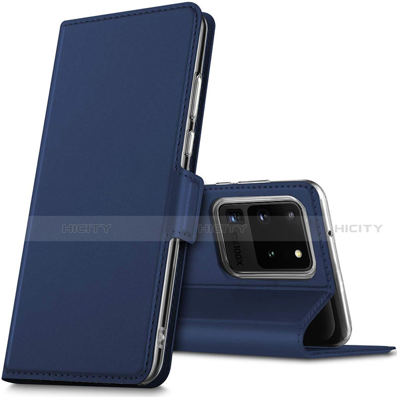 Custodia Portafoglio In Pelle Cover con Supporto L02 per Samsung Galaxy S20 Ultra Blu