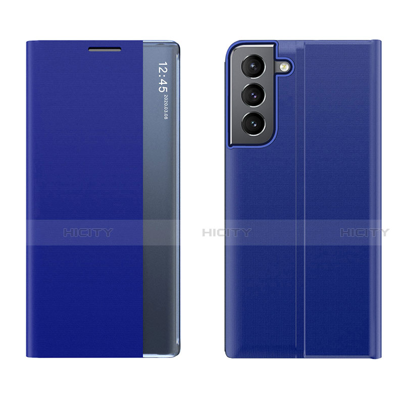 Custodia Portafoglio In Pelle Cover con Supporto L02 per Samsung Galaxy S21 5G Blu