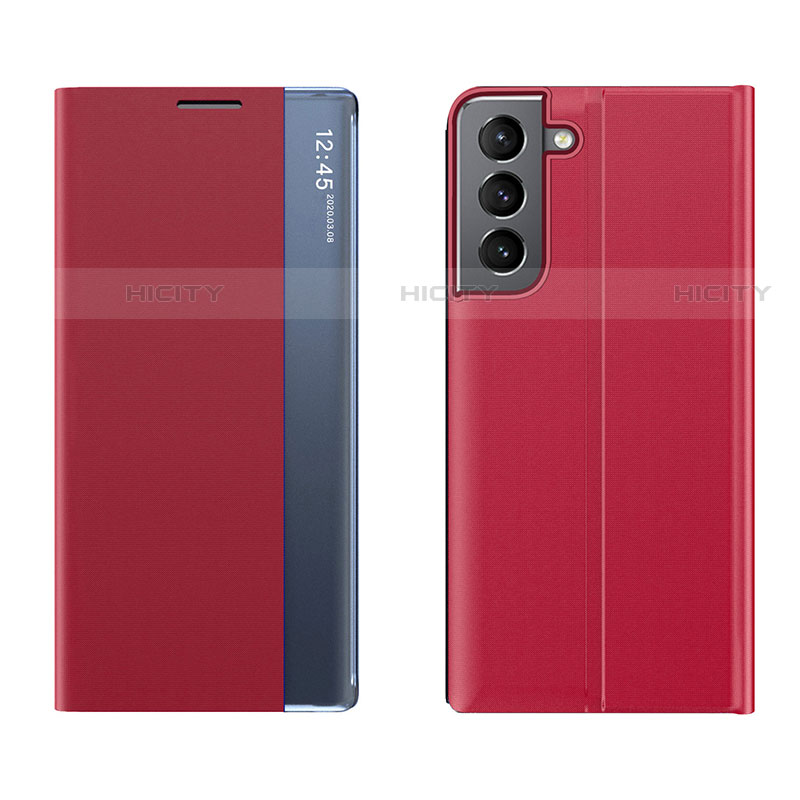 Custodia Portafoglio In Pelle Cover con Supporto L02 per Samsung Galaxy S21 Plus 5G Rosso