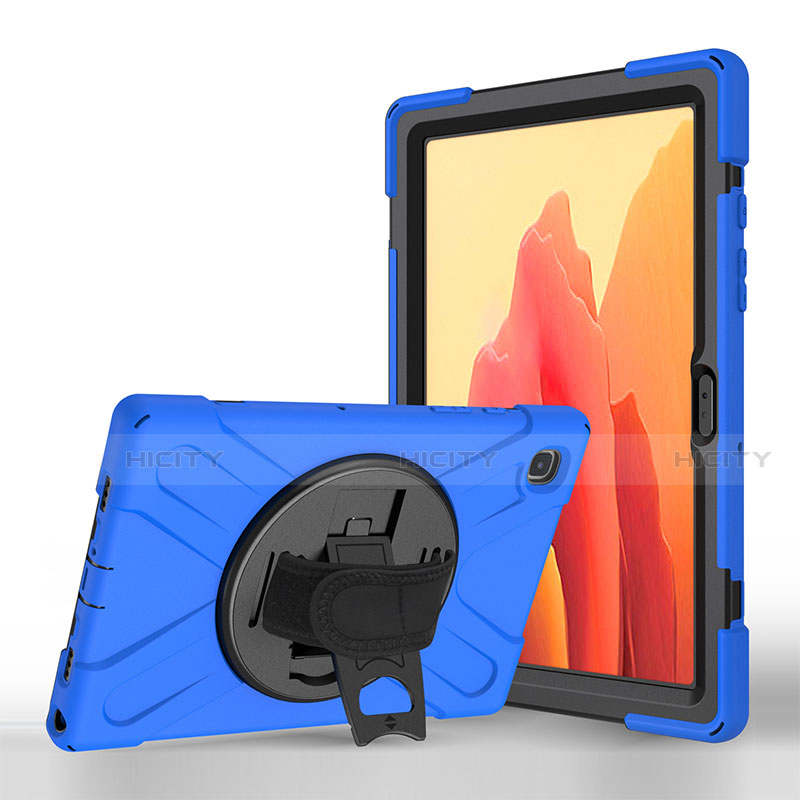 Custodia Portafoglio In Pelle Cover con Supporto L02 per Samsung Galaxy Tab A7 4G 10.4 SM-T505 Blu