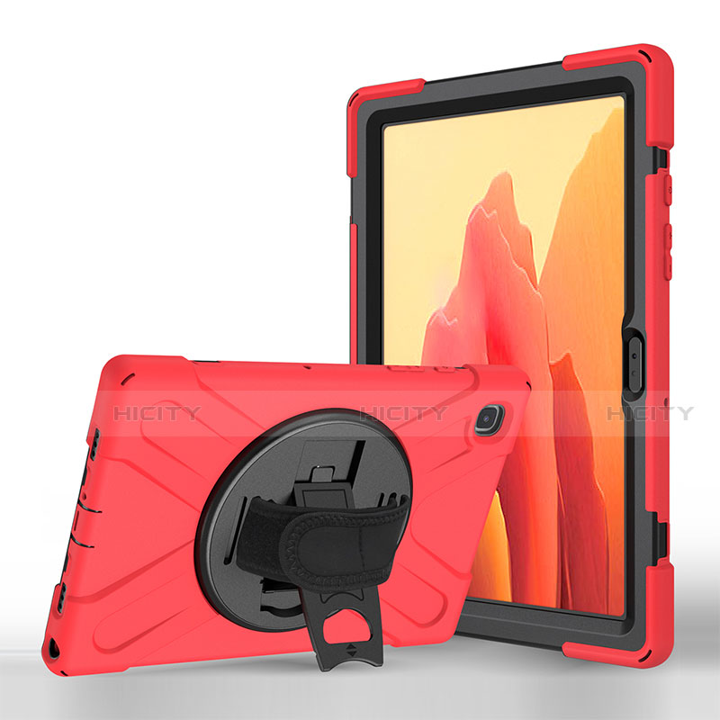 Custodia Portafoglio In Pelle Cover con Supporto L02 per Samsung Galaxy Tab A7 4G 10.4 SM-T505 Rosso