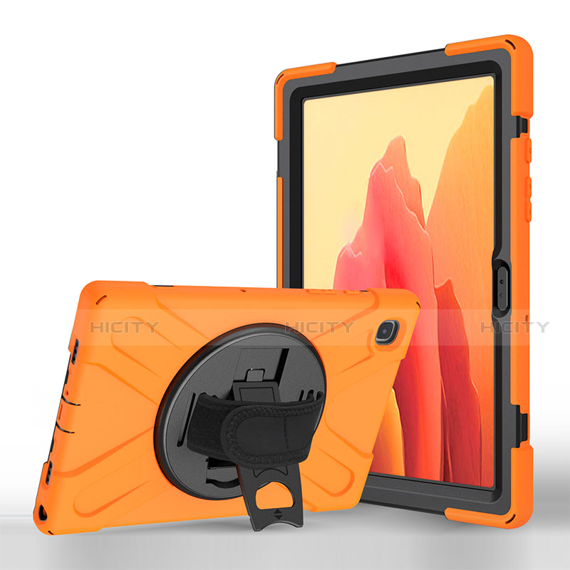 Custodia Portafoglio In Pelle Cover con Supporto L02 per Samsung Galaxy Tab A7 Wi-Fi 10.4 SM-T500 Arancione