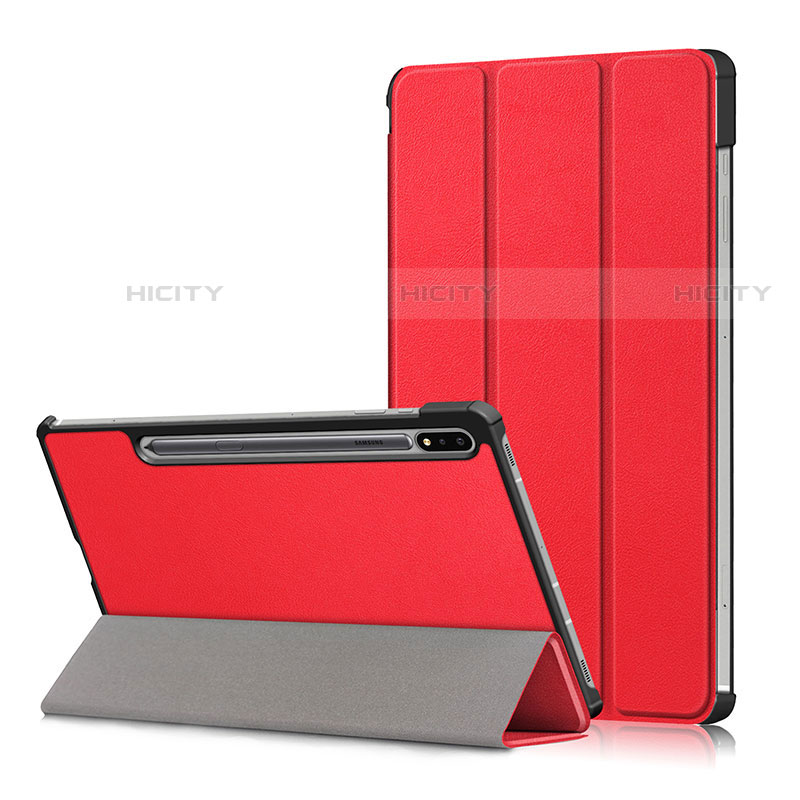 Custodia Portafoglio In Pelle Cover con Supporto L02 per Samsung Galaxy Tab S7 4G 11 SM-T875 Rosso