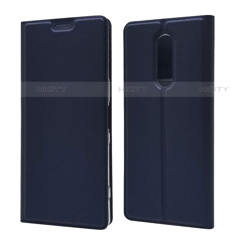 Custodia Portafoglio In Pelle Cover con Supporto L02 per Sony Xperia 1 Blu