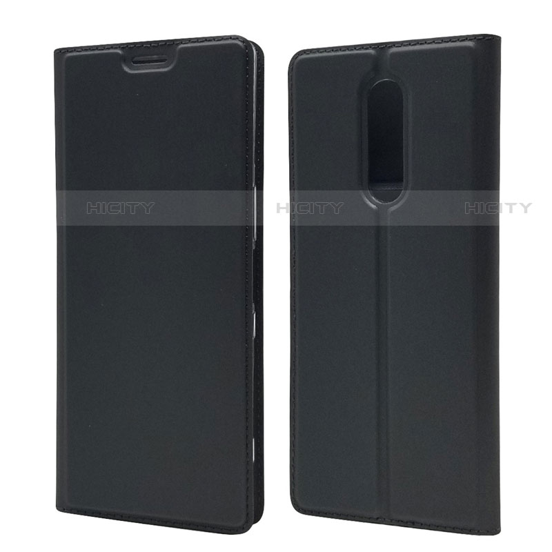 Custodia Portafoglio In Pelle Cover con Supporto L02 per Sony Xperia 1 Nero