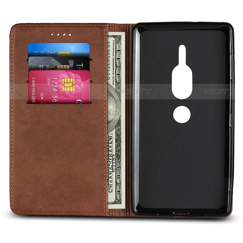 Custodia Portafoglio In Pelle Cover con Supporto L02 per Sony Xperia XZ2 Premium