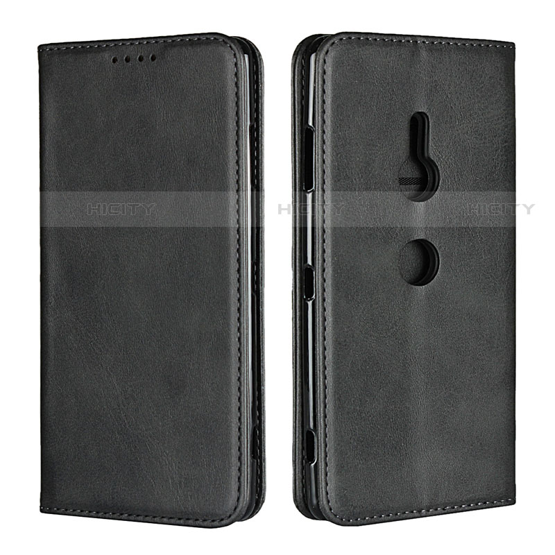 Custodia Portafoglio In Pelle Cover con Supporto L02 per Sony Xperia XZ3 Nero