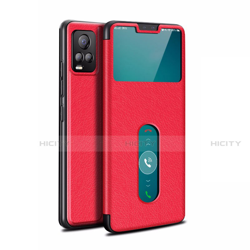 Custodia Portafoglio In Pelle Cover con Supporto L02 per Vivo V20 Pro 5G Rosso