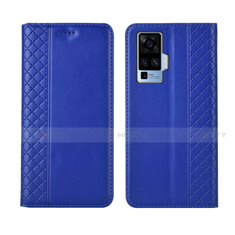 Custodia Portafoglio In Pelle Cover con Supporto L02 per Vivo X51 5G Blu