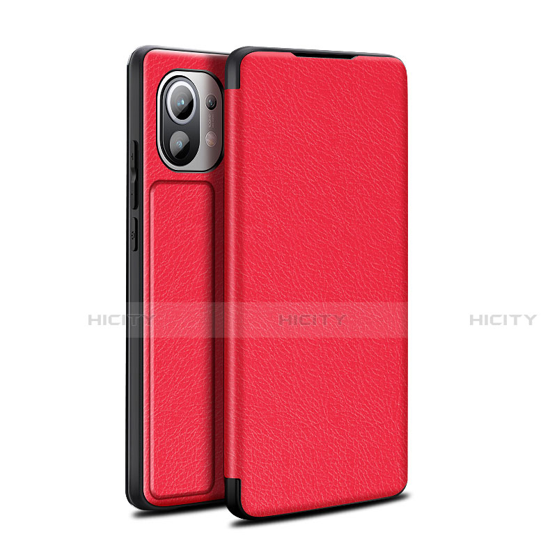 Custodia Portafoglio In Pelle Cover con Supporto L02 per Xiaomi Mi 11 5G Rosso