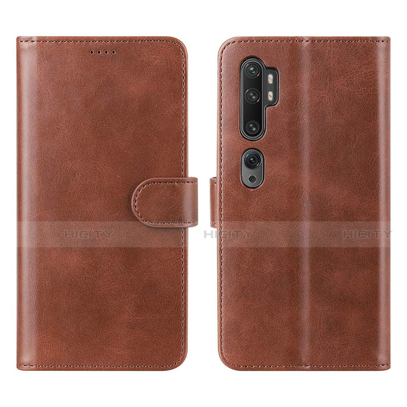 Custodia Portafoglio In Pelle Cover con Supporto L02 per Xiaomi Mi Note 10 Marrone