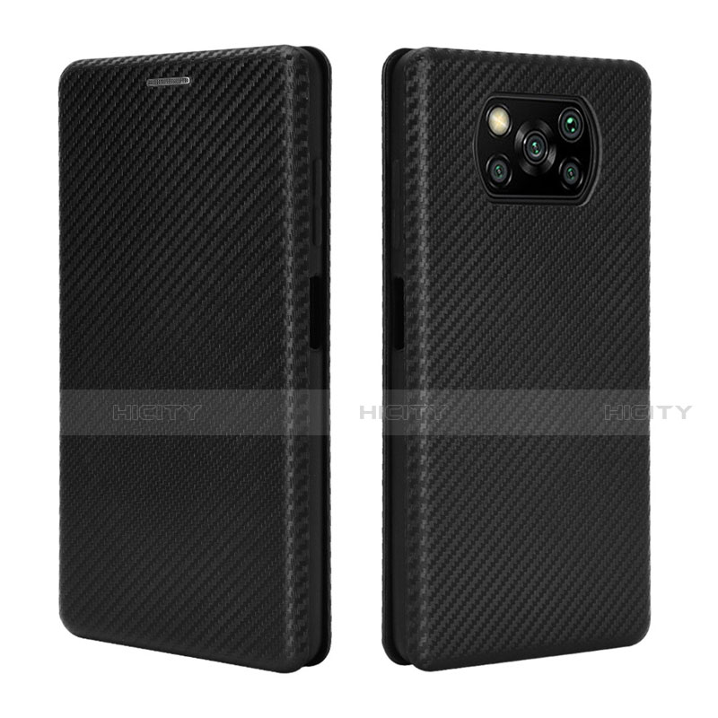 Custodia Portafoglio In Pelle Cover con Supporto L02 per Xiaomi Poco X3 Nero