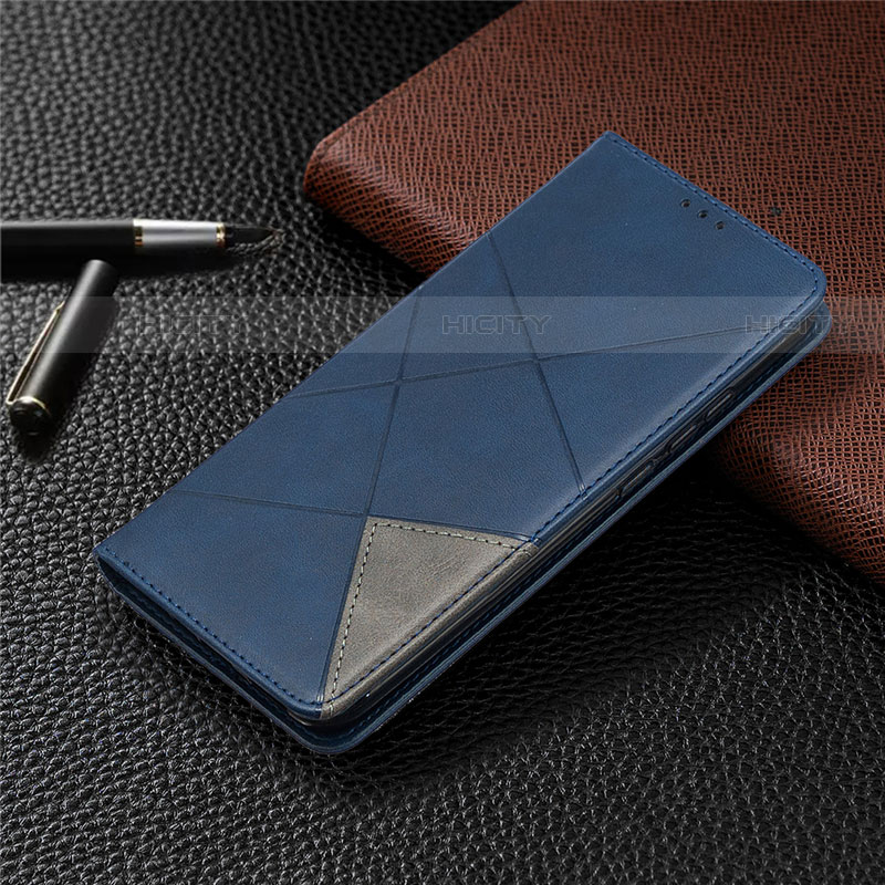 Custodia Portafoglio In Pelle Cover con Supporto L02 per Xiaomi Redmi 9C Blu