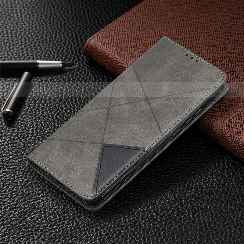 Custodia Portafoglio In Pelle Cover con Supporto L02 per Xiaomi Redmi 9C Grigio
