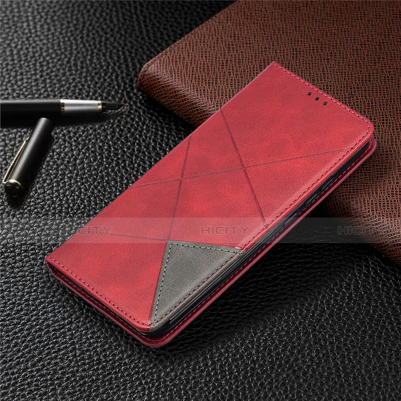 Custodia Portafoglio In Pelle Cover con Supporto L02 per Xiaomi Redmi 9C NFC Rosso